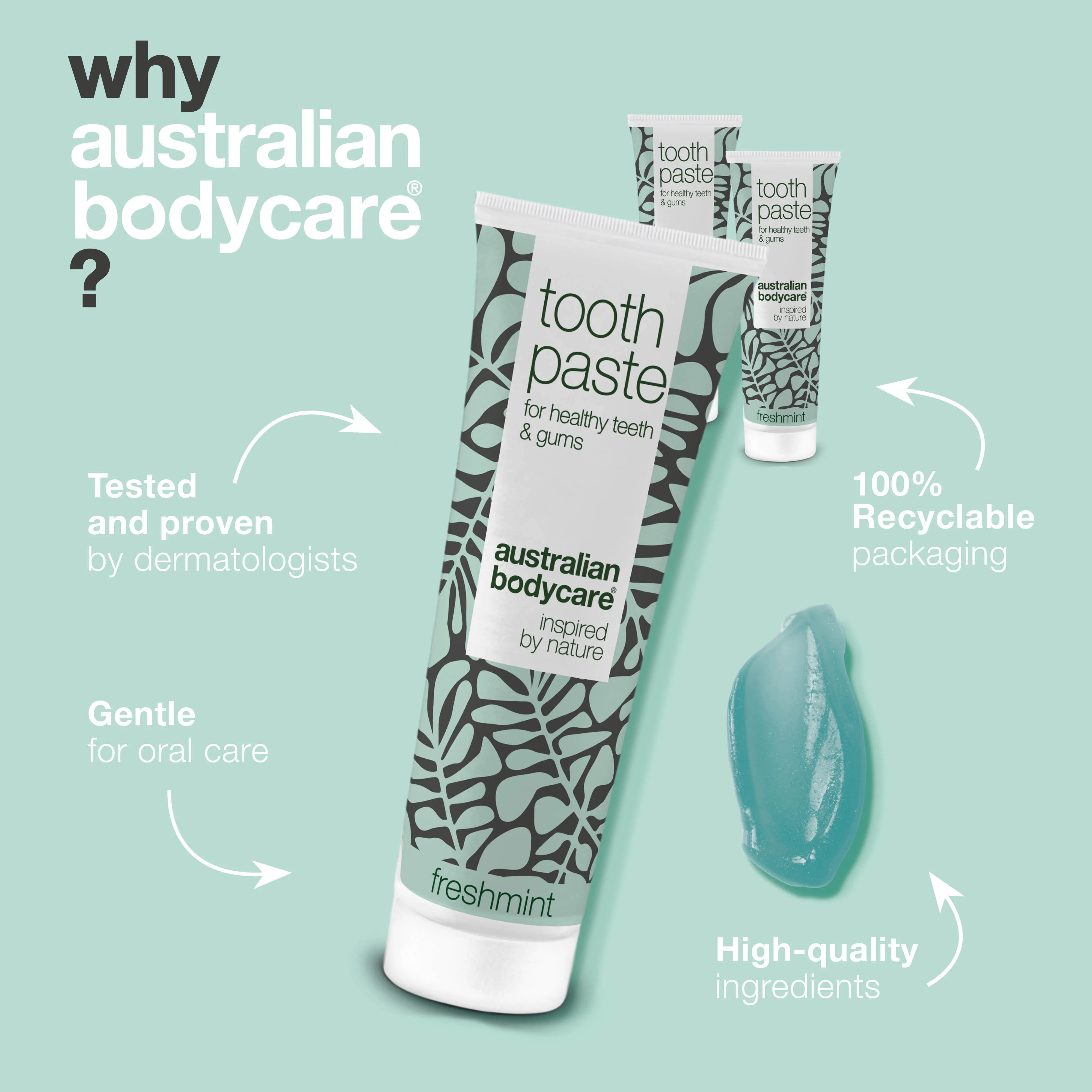 3 x Tea Tree Oil Tooth paste with Fresh Mint — For daily care of oral thrush, periodontitis and gingivitus - Image 4