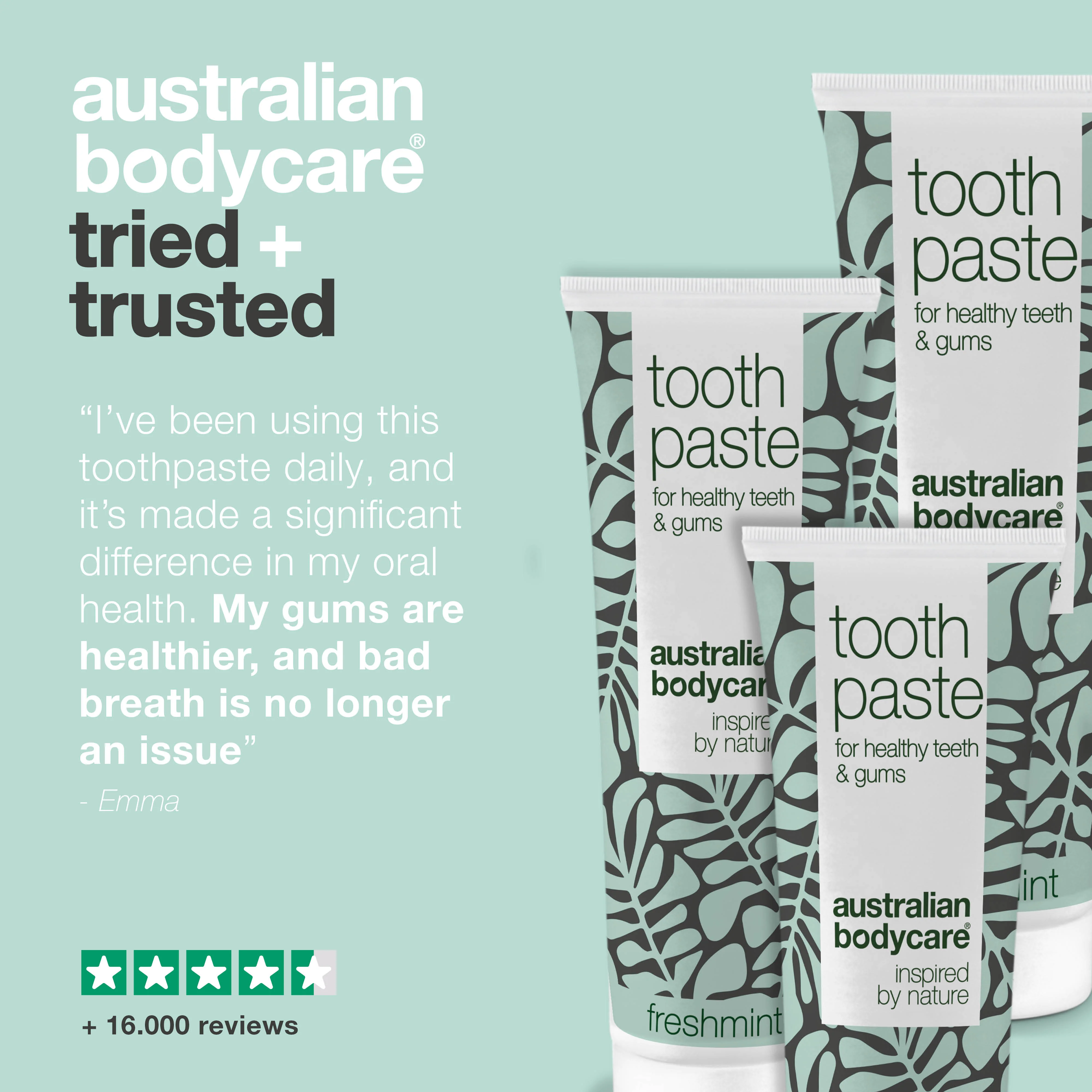 3 x Tea Tree Oil Tooth paste with Fresh Mint — For daily care of oral thrush, periodontitis and gingivitus - Image 5