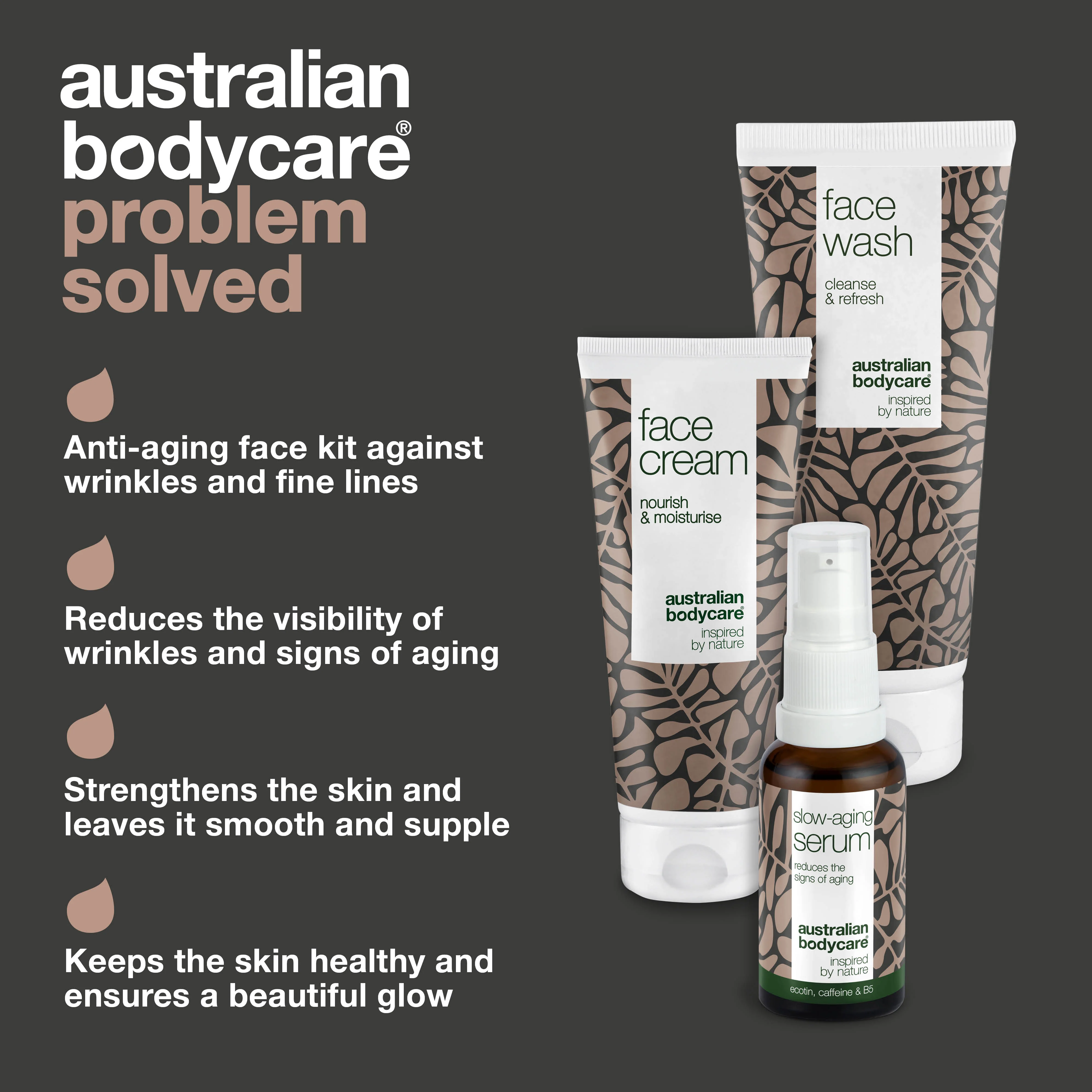 Set of anti aging products for 50+ skin — 3 products for wrinkles and mature skin: Face Wash, Anti Age Serum & Cream - Image 3