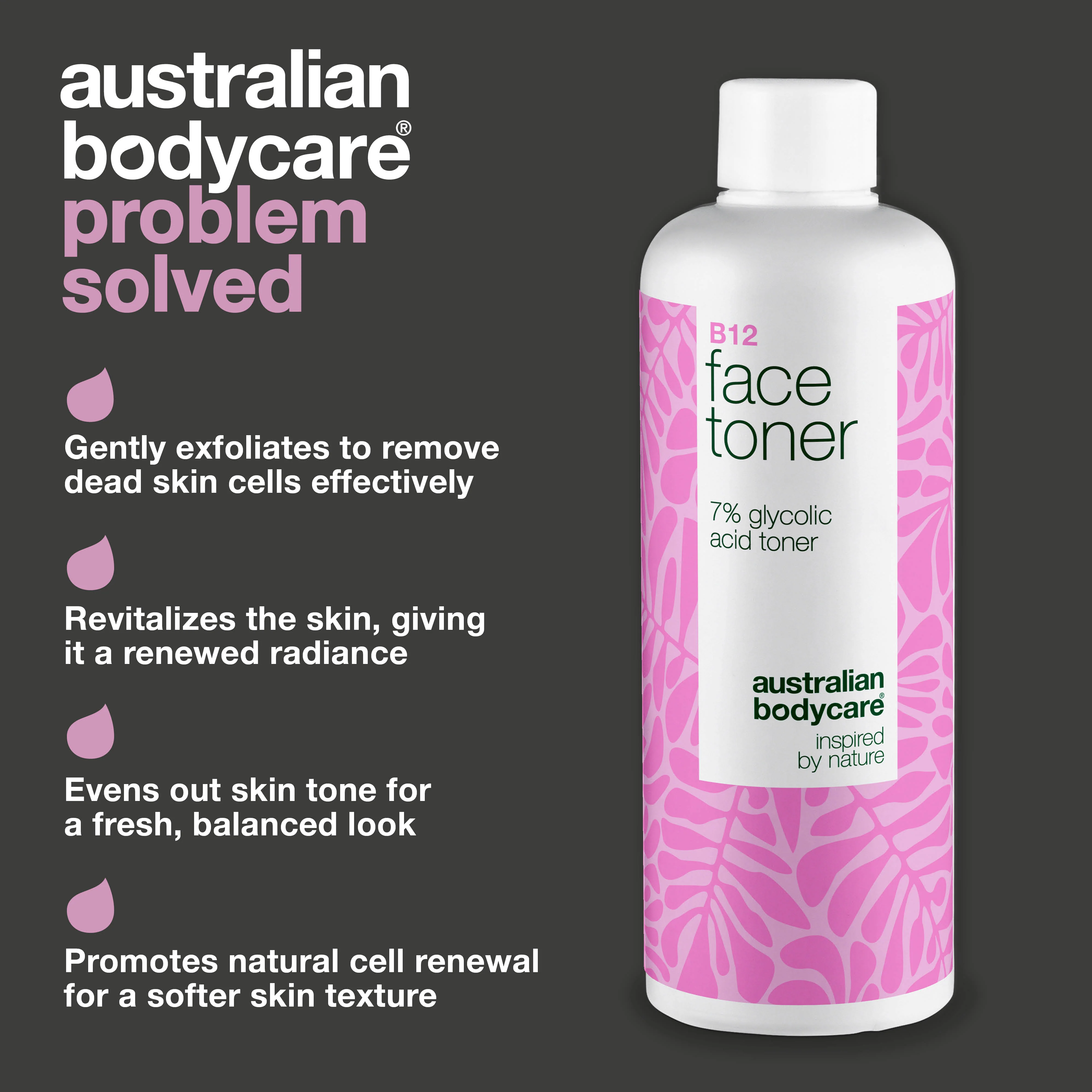 Face Toner with B12 and 7% Glycolic Acid for Smooth Skin — Exfoliating toner with B12 and 7% Glycolic Acid removes dead skin cells, boosts glow, and promotes an even complexion - Image 3