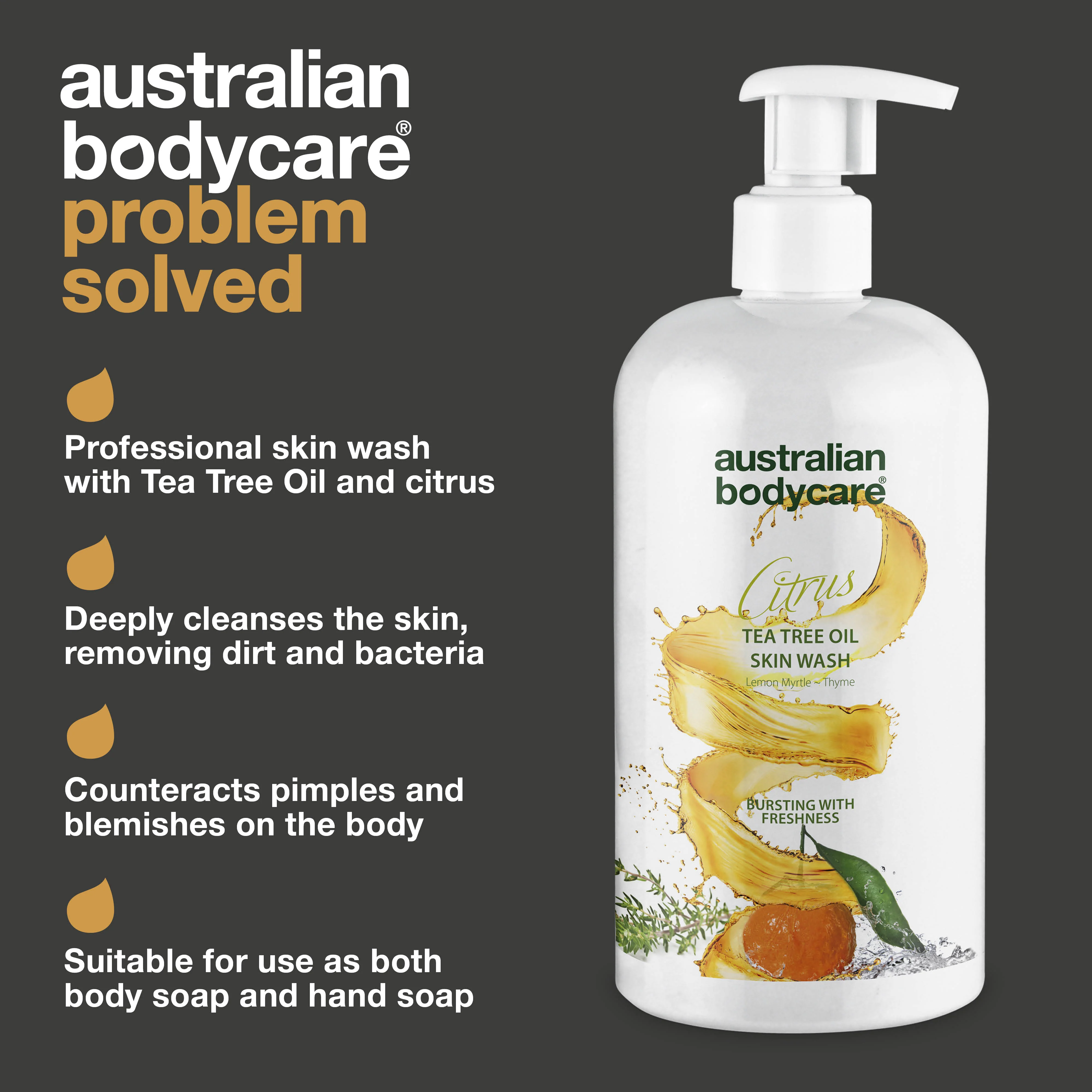 Professional Citrus Skin Wash — Professional body wash with Tea Tree Oil and citrus for daily use - Image 3