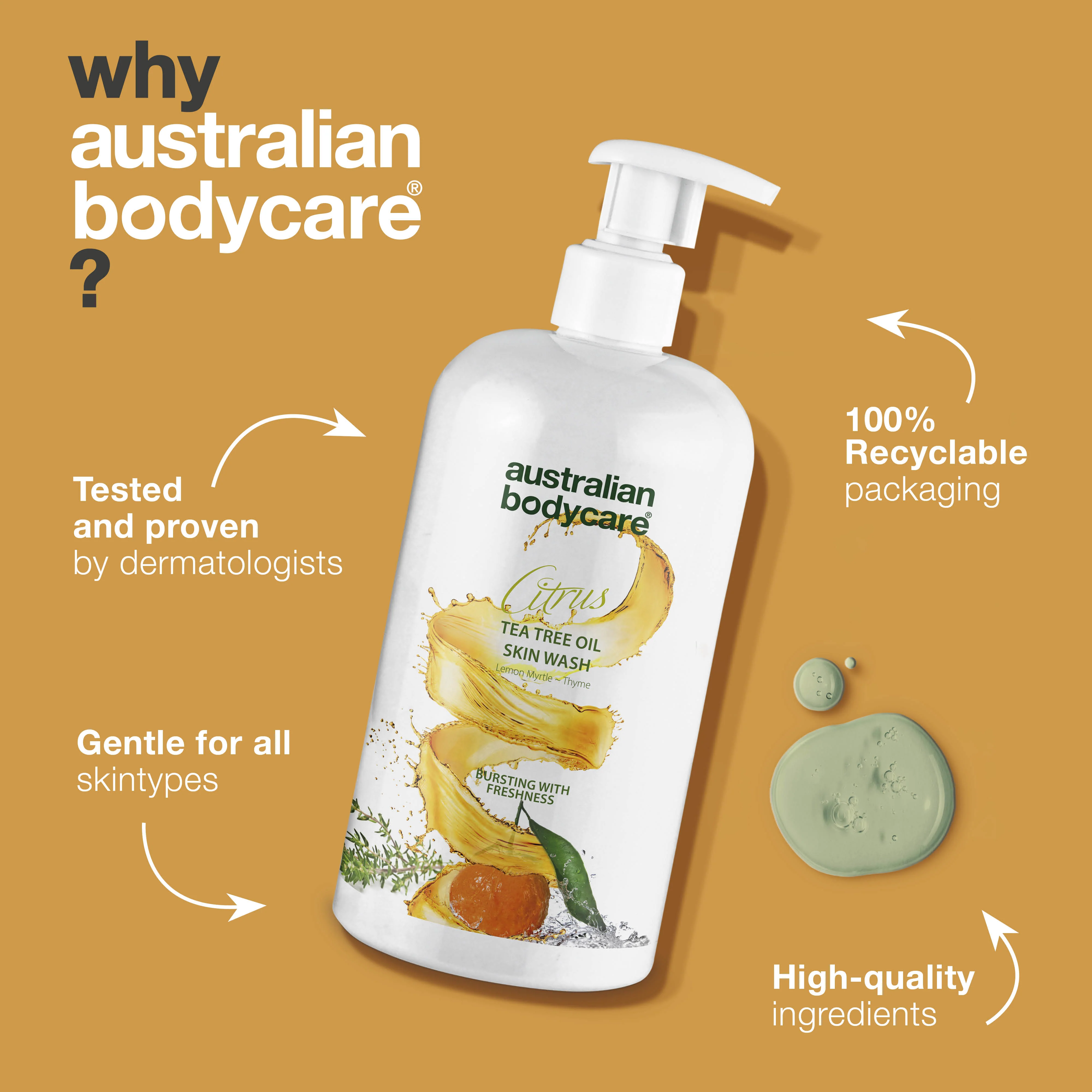 Professional Citrus Skin Wash — Professional body wash with Tea Tree Oil and citrus for daily use - Image 4