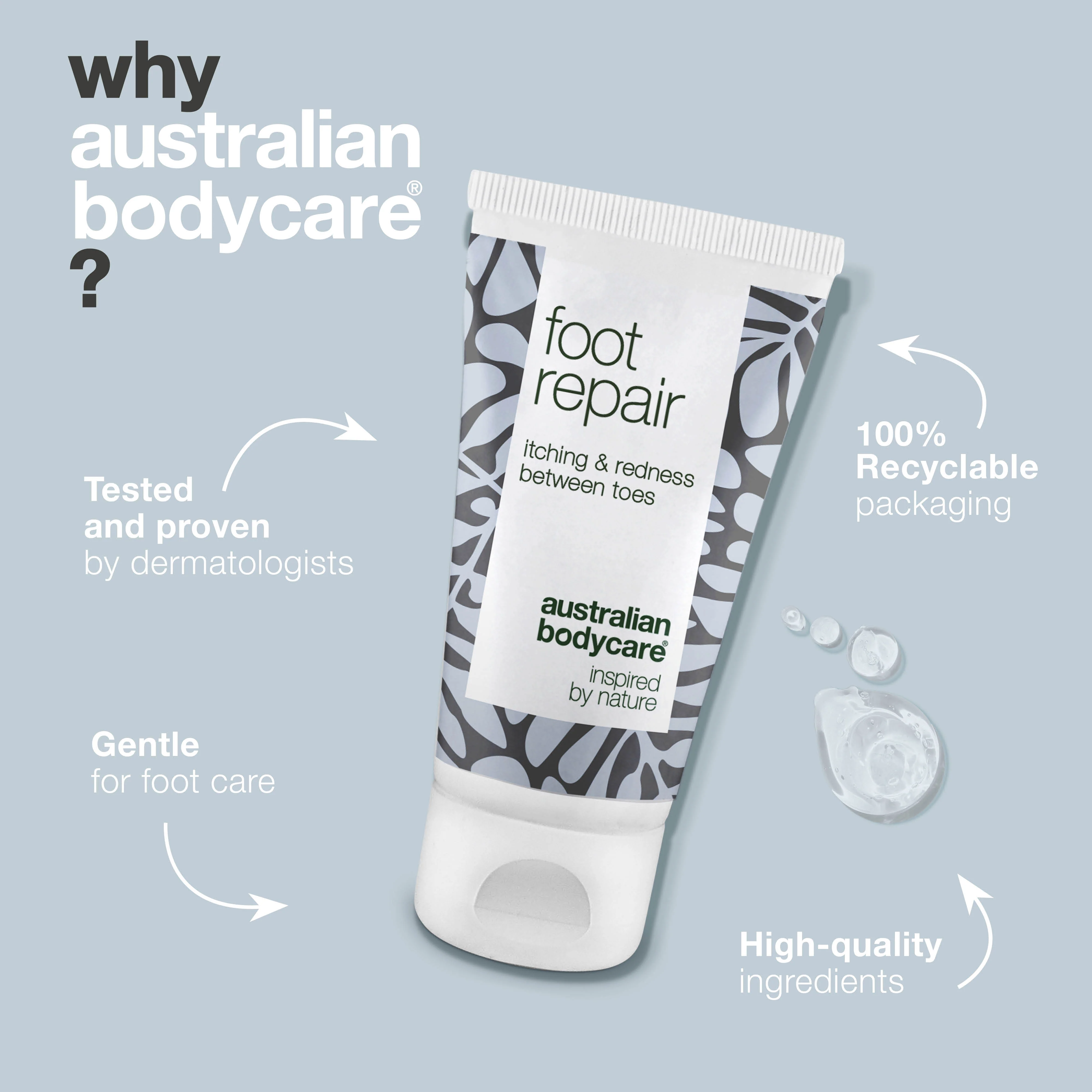 Foot Gel for Red & Itchy Toes  — Get relief from itching, stinging, and redness between your toes with this soothing gel. Contains natural 4-terpineol, known from Tea Tree Oil. Ideal for daily care and relief. - Image 4