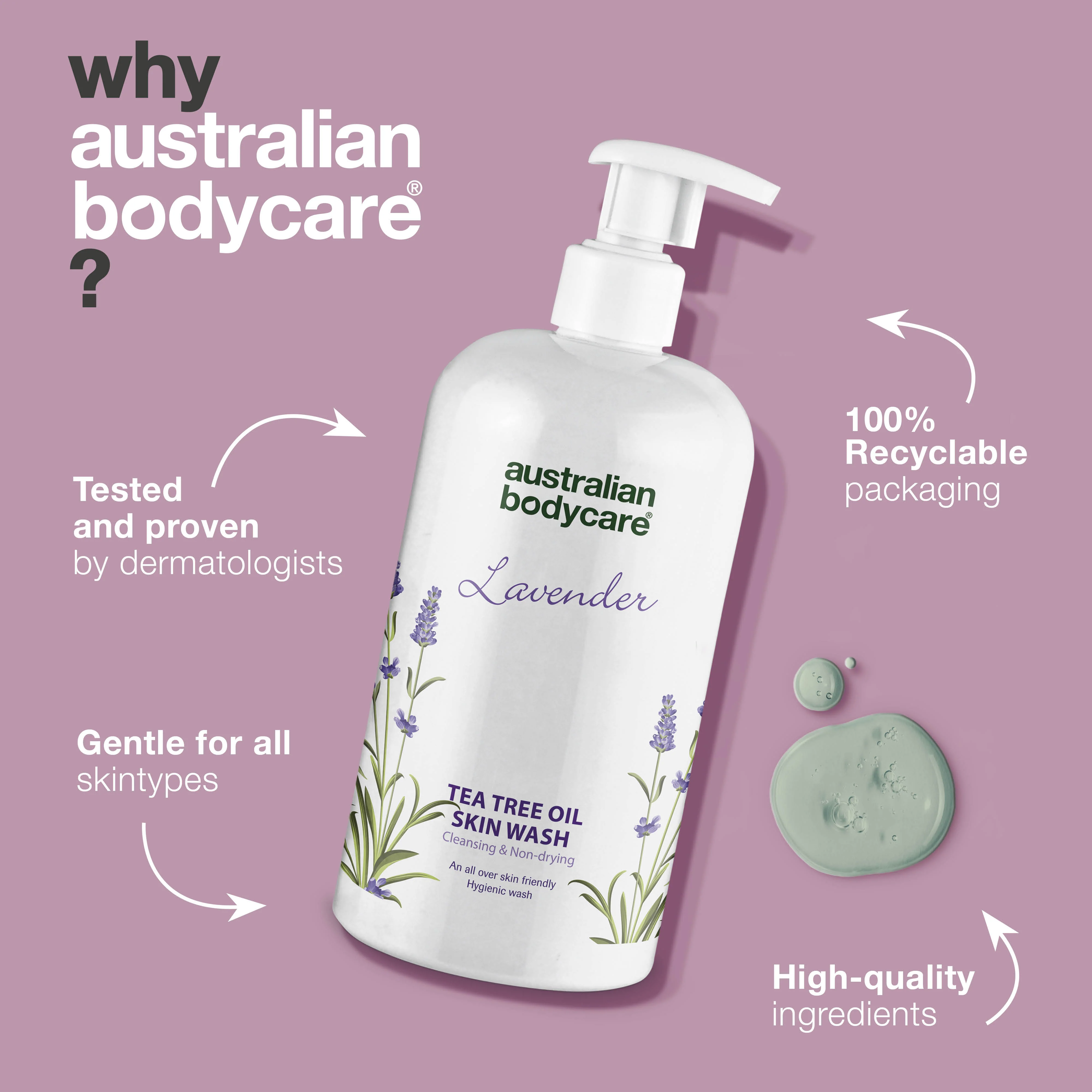 Professional Lavender Skin Wash — Professional Shower gel with Tea Tree Oil and Lavender to wash your body daily - Image 4
