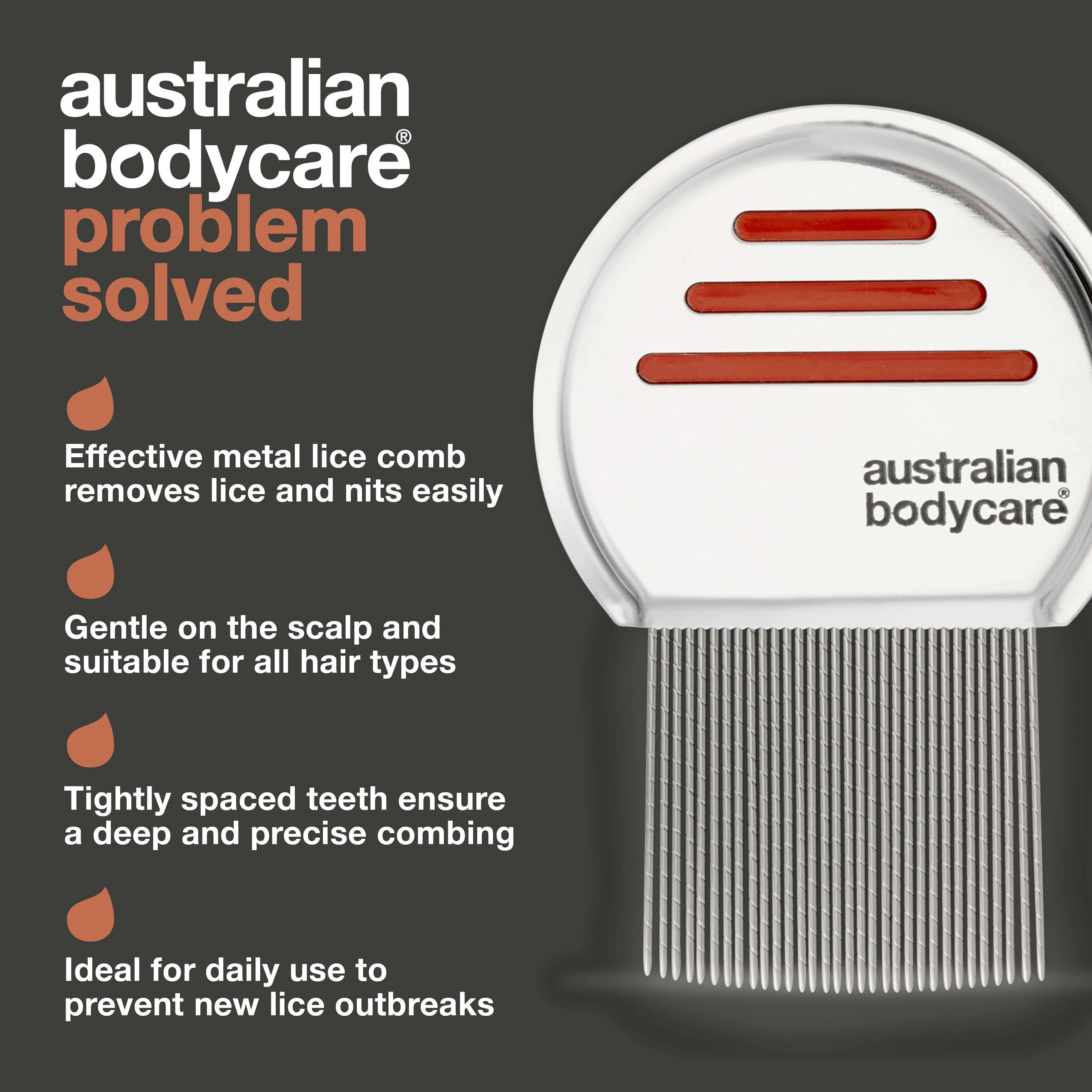 Metal Lice Comb – Effectively Removes Lice & Nits — Remove lice easily with a stainless steel lice comb! Gently and thoroughly eliminates lice and nits. Perfect for lice treatment. - Image 3