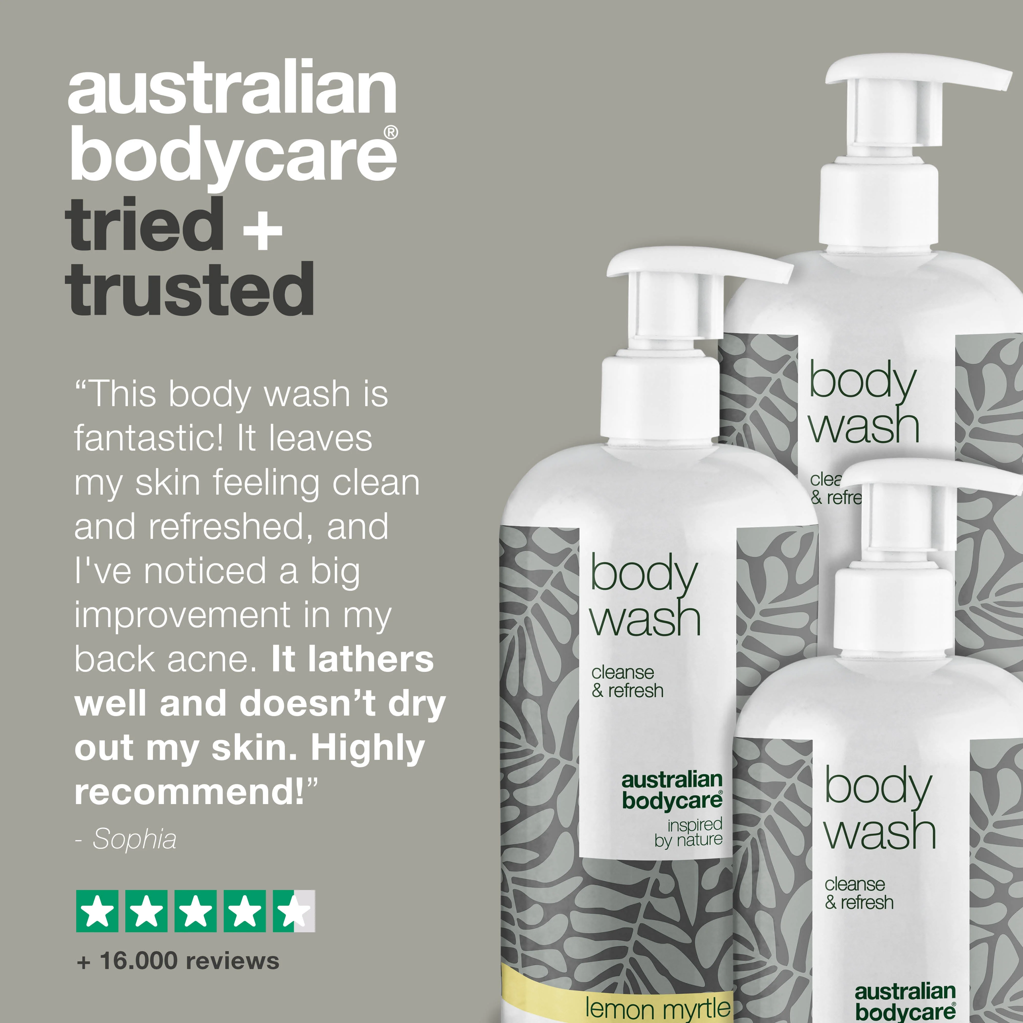 3 Body Wash - offer pack — Package offer with 3 x Body Wash (500 ml): Tea Tree Oil, Lemon Myrtle & Mint - Image 5