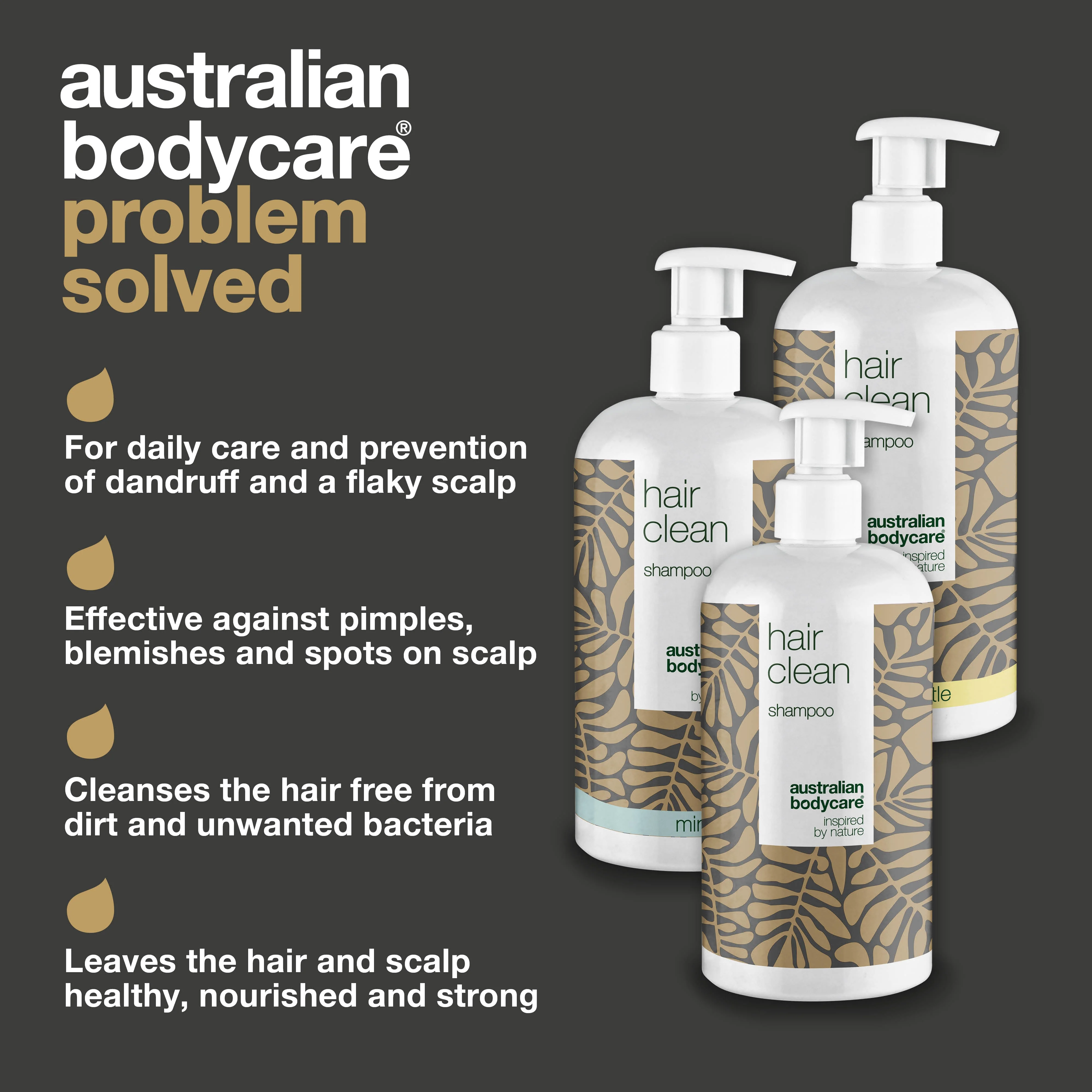 3 Hair Clean shampoo - offer pack — Package offer with 3 x shampoo (500 ml): Tea Tree Oil, Lemon Myrtle & Mint - Image 3