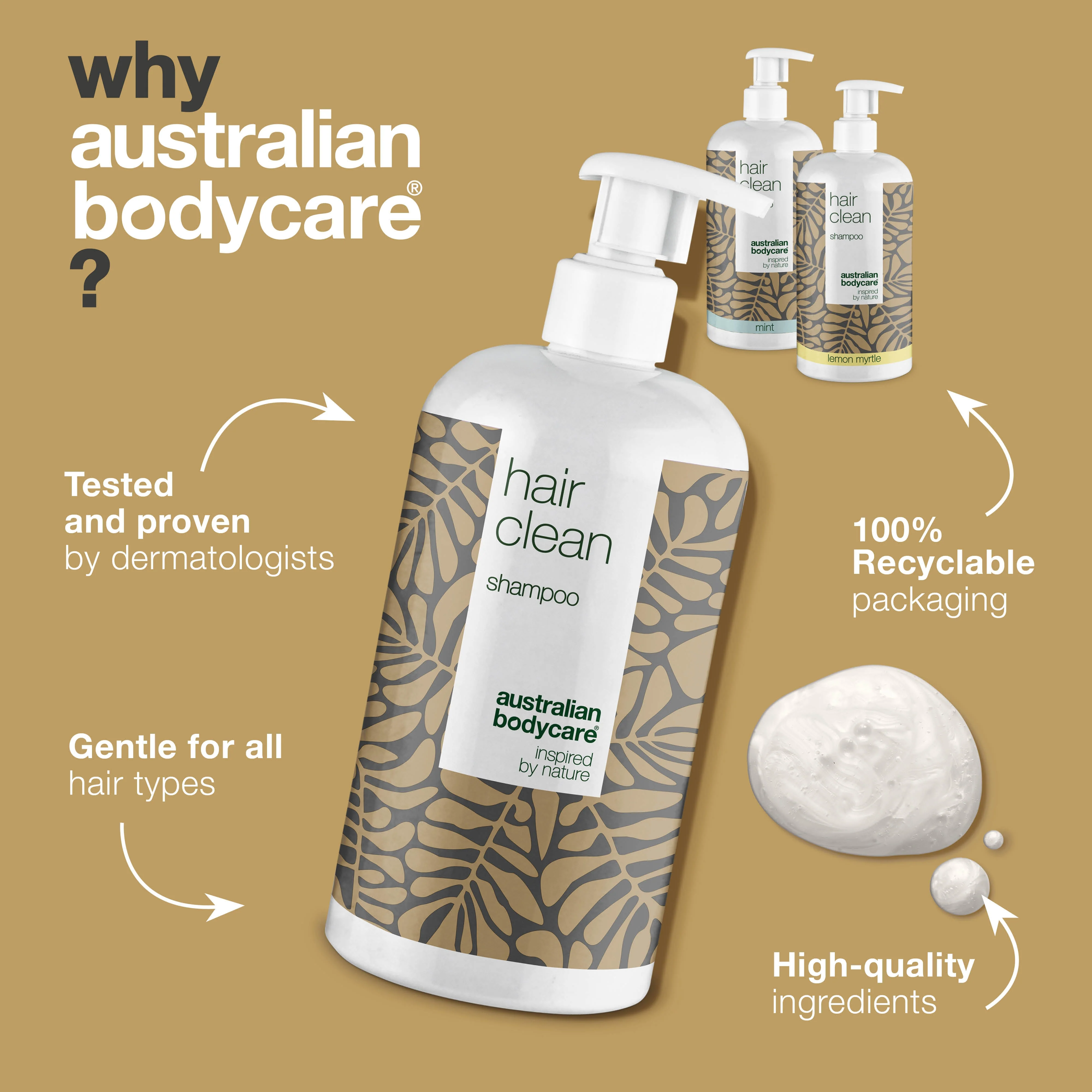 3 Hair Clean shampoo - offer pack — Package offer with 3 x shampoo (500 ml): Tea Tree Oil, Lemon Myrtle & Mint - Image 4
