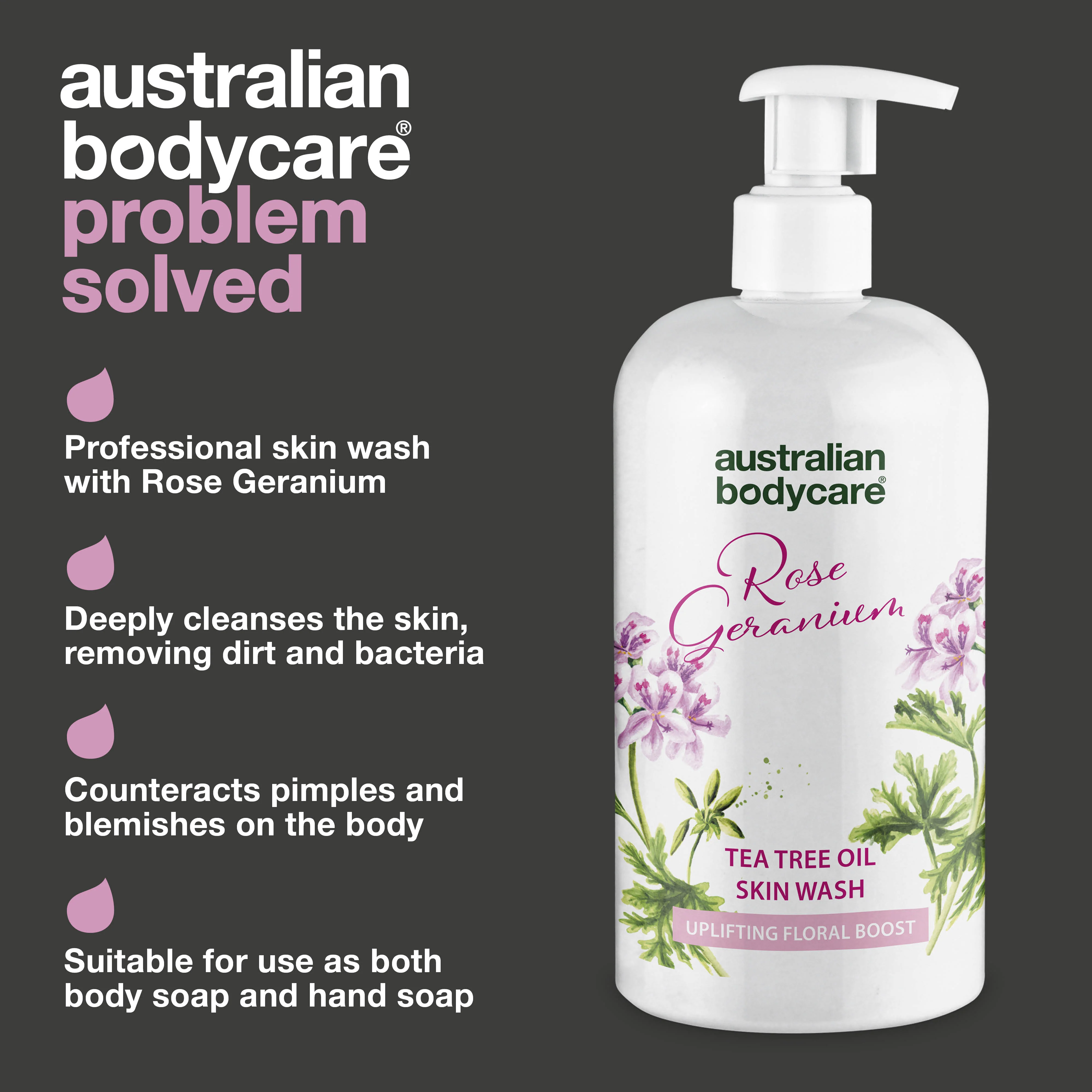 Professional Rose Skin Wash — Deep cleansing shower gel with Tea Tree Oil and Rose Geranium - Image 3