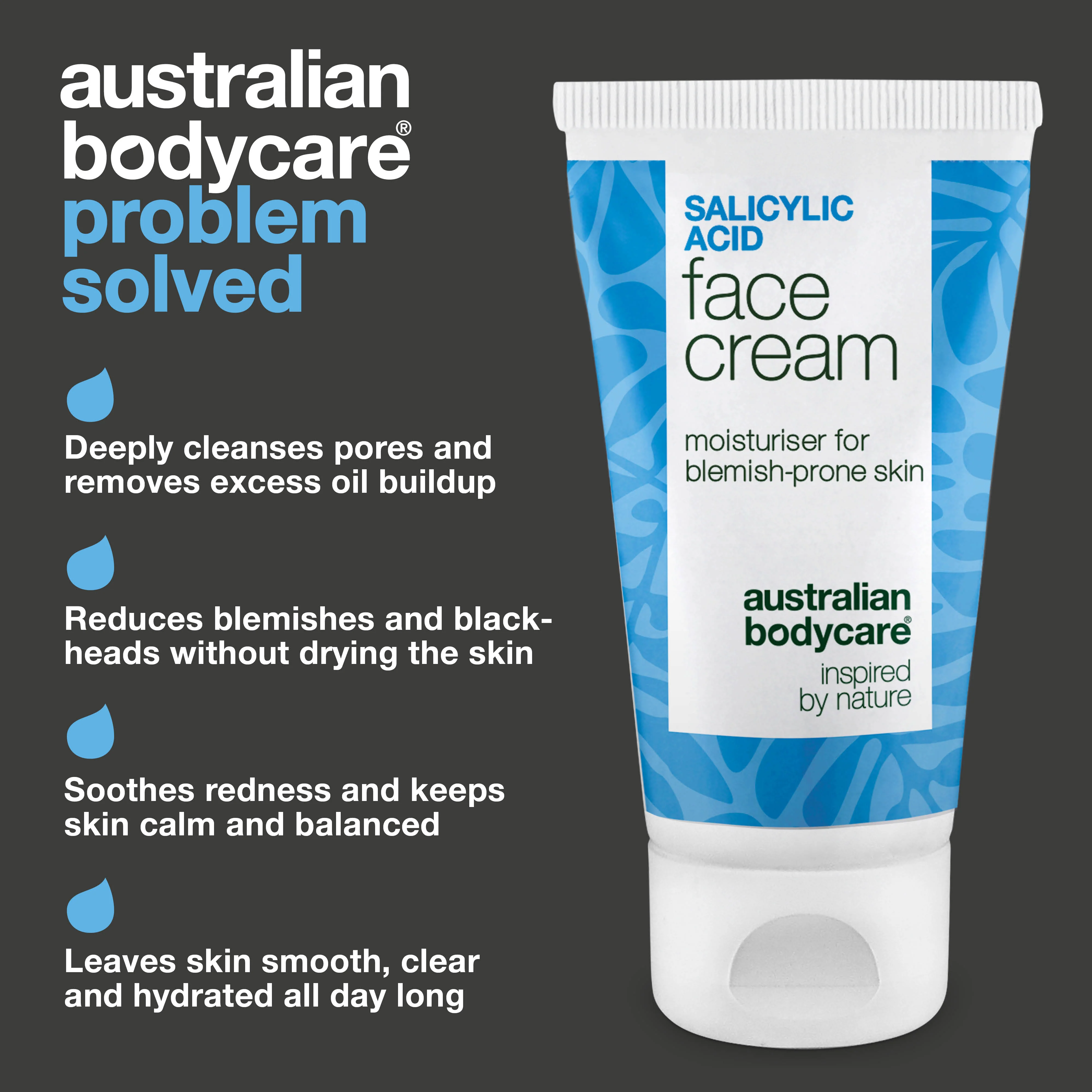Salicylic Acid Face Cream for blemishes, blackheads and pimples — Lightweight, non-greasy & non-comedogenic moisturiser for oily & acne-prone skin that unclogs pores and locks in moisture. - Image 3