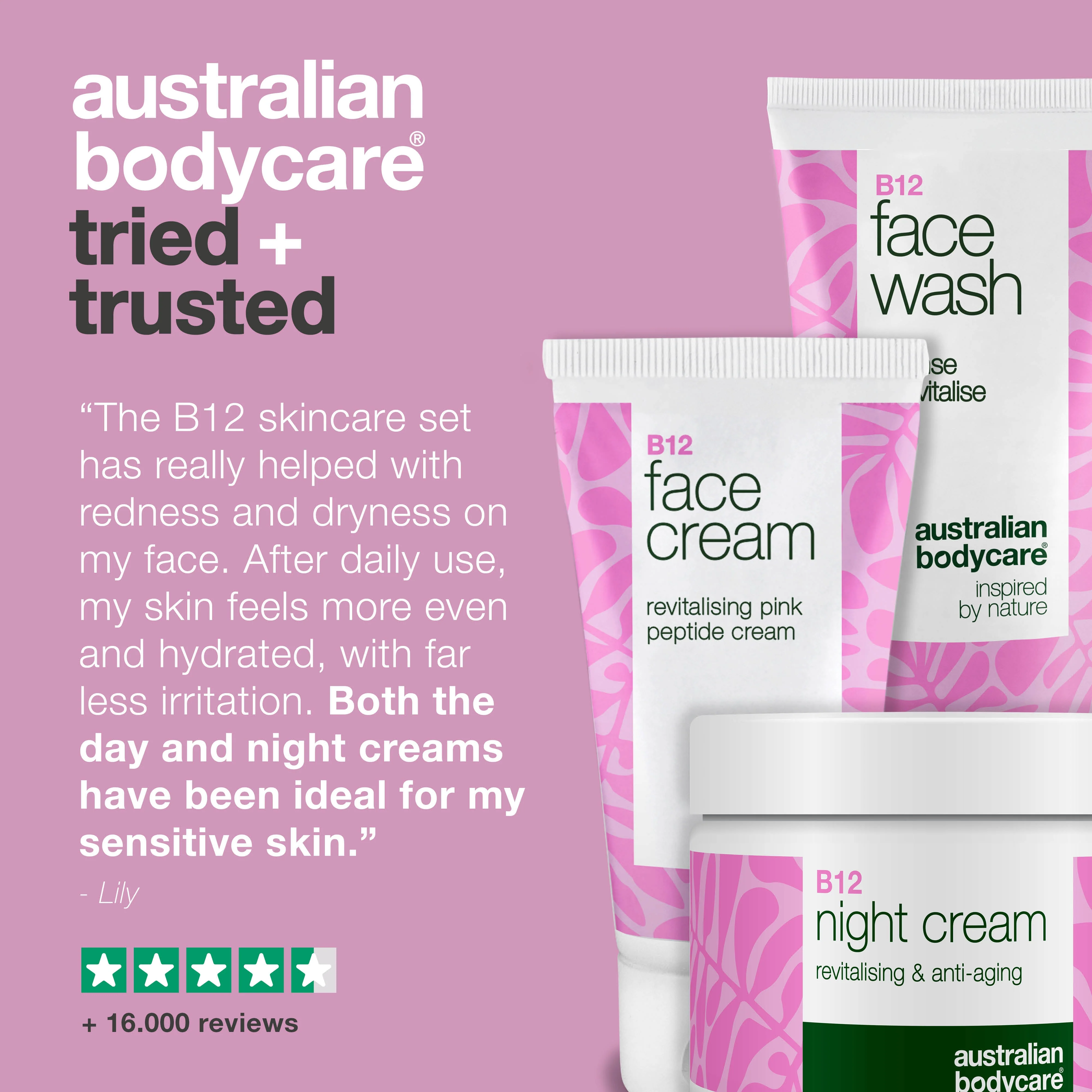 B12 Skincare Set for Redness – Cleanser, Day & Night Cream —B12 skincare for redness and rosacea-prone skin. Cleanser, day cream, and night cream that soothe and hydrate. - Image 5