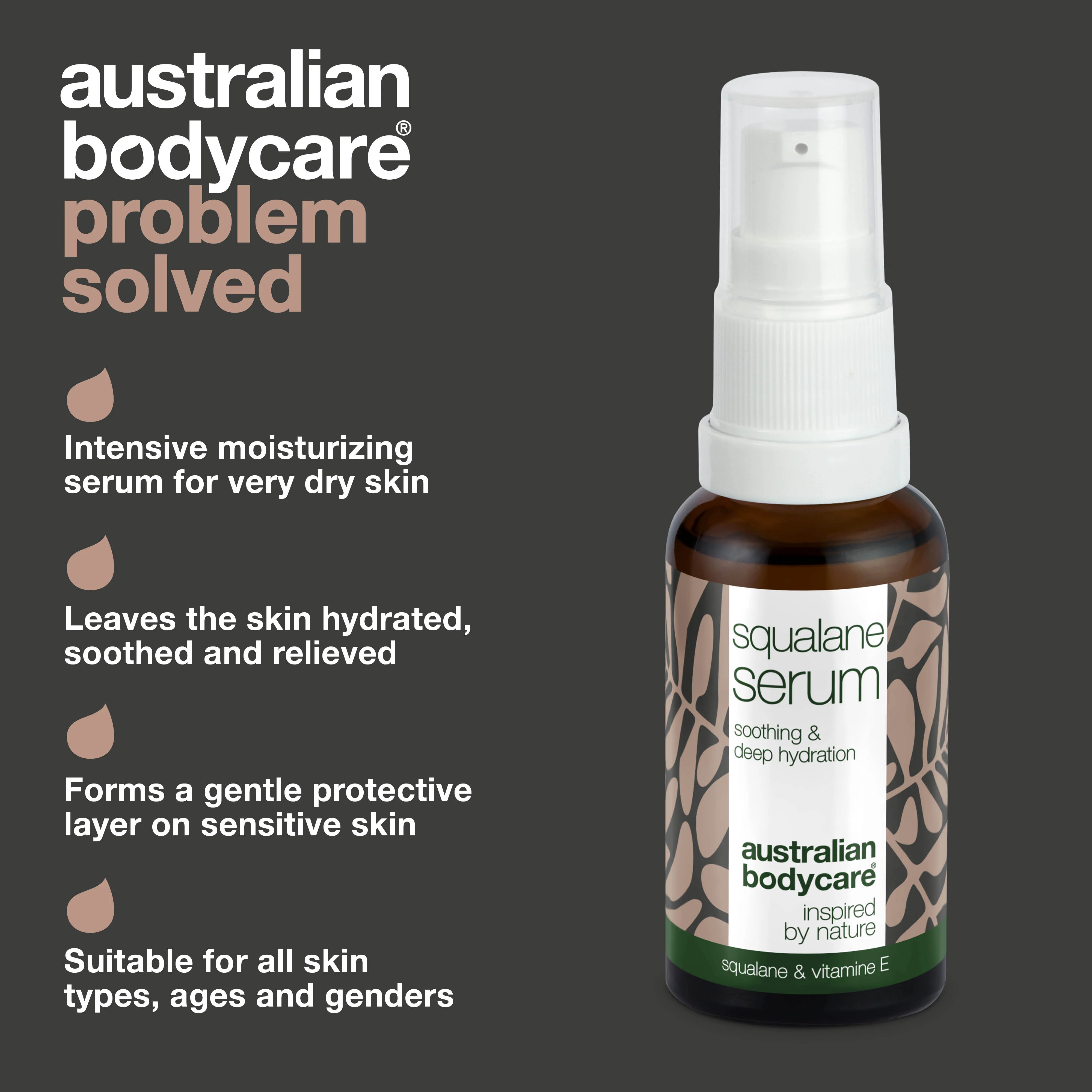 Moisturizing Face Serum with Squalane & Vitamin E — Squalane & Vitamin E provide deep hydration for dry skin. A lightweight, non-greasy serum that leaves your skin soft and smooth. - Image 3