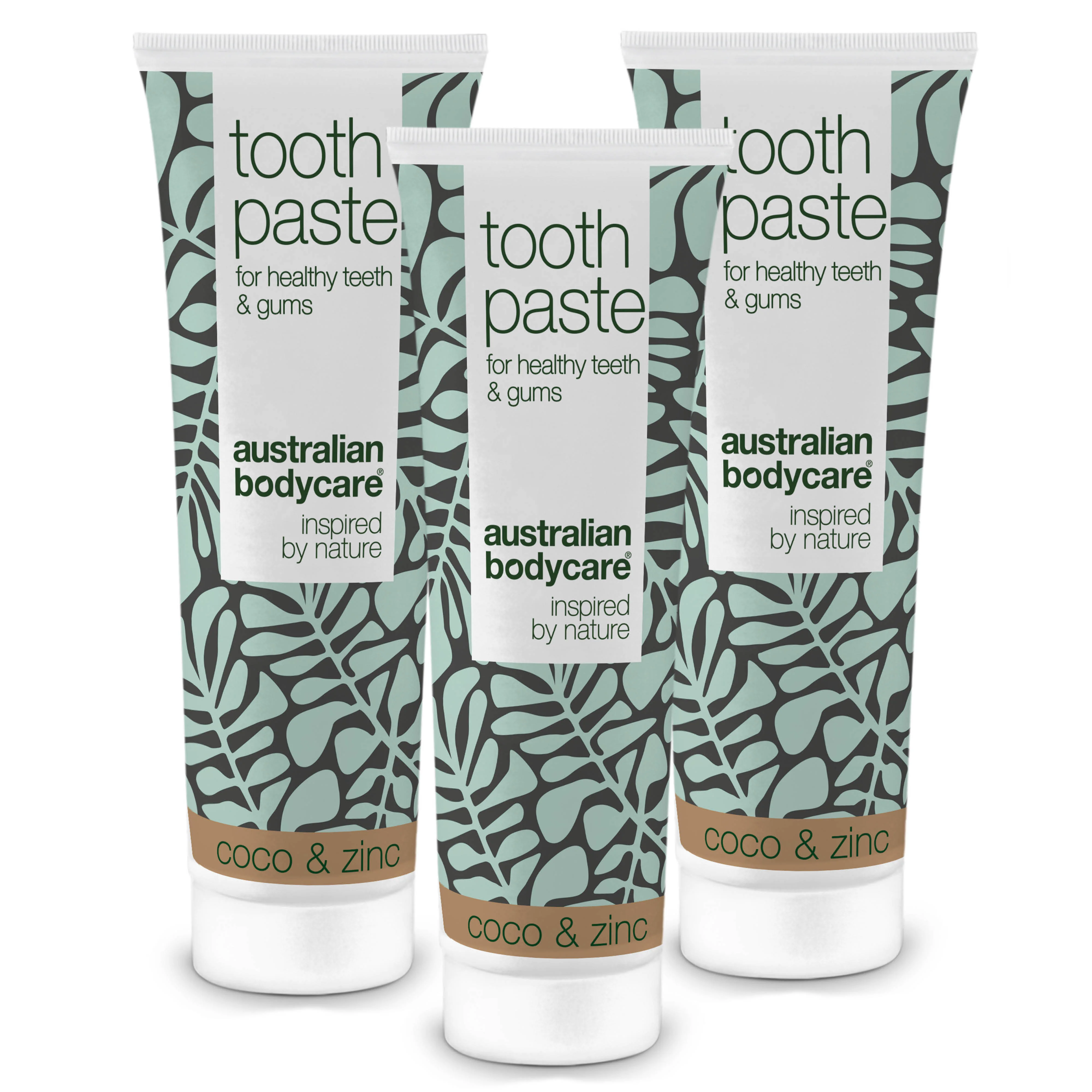 3x Tea Tree Oil Toothpaste Coconut & Zinc — For daily care for periodontitis, fungus and gingivitis
