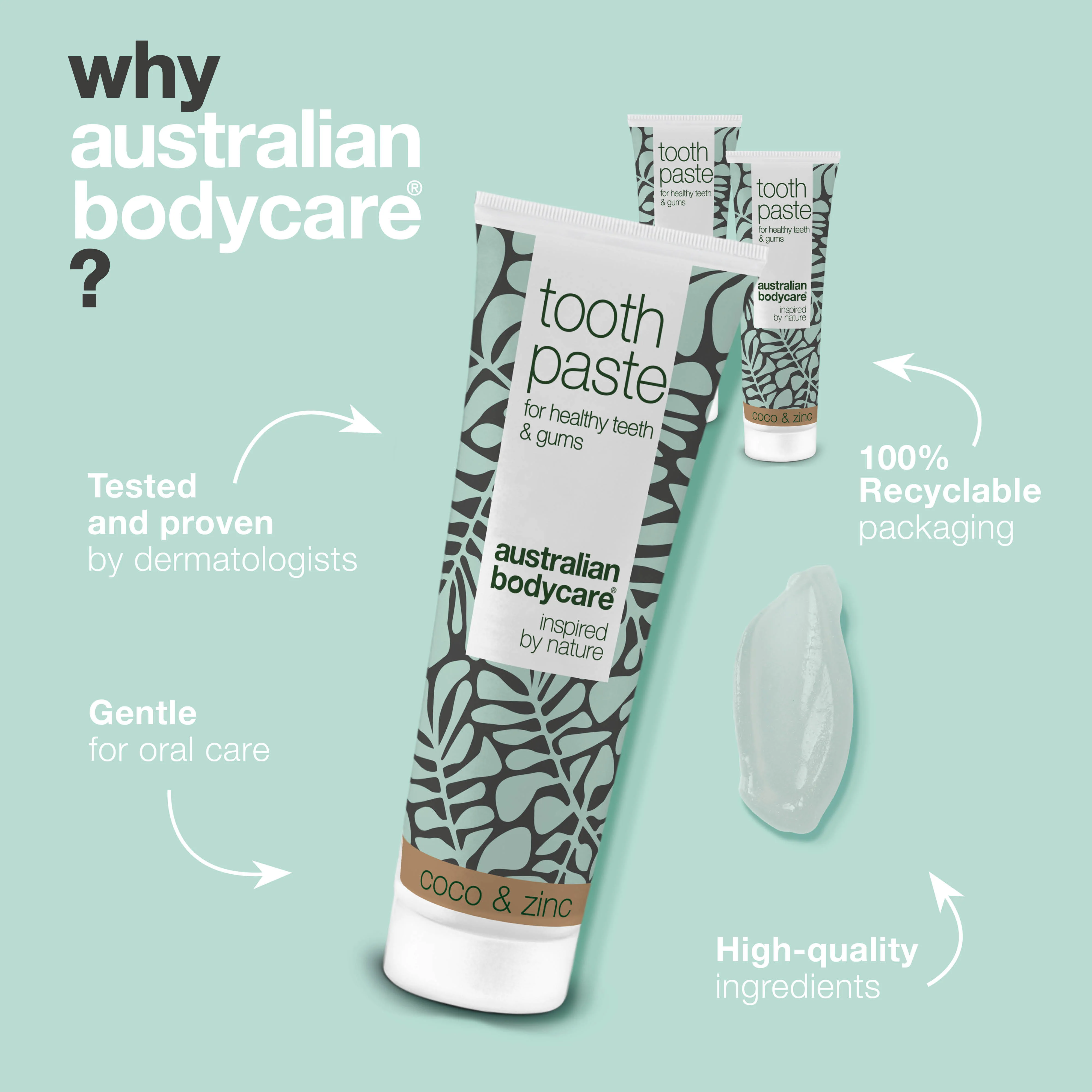 3x Tea Tree Oil Toothpaste Coconut & Zinc — For daily care for periodontitis, fungus and gingivitis - Image 4