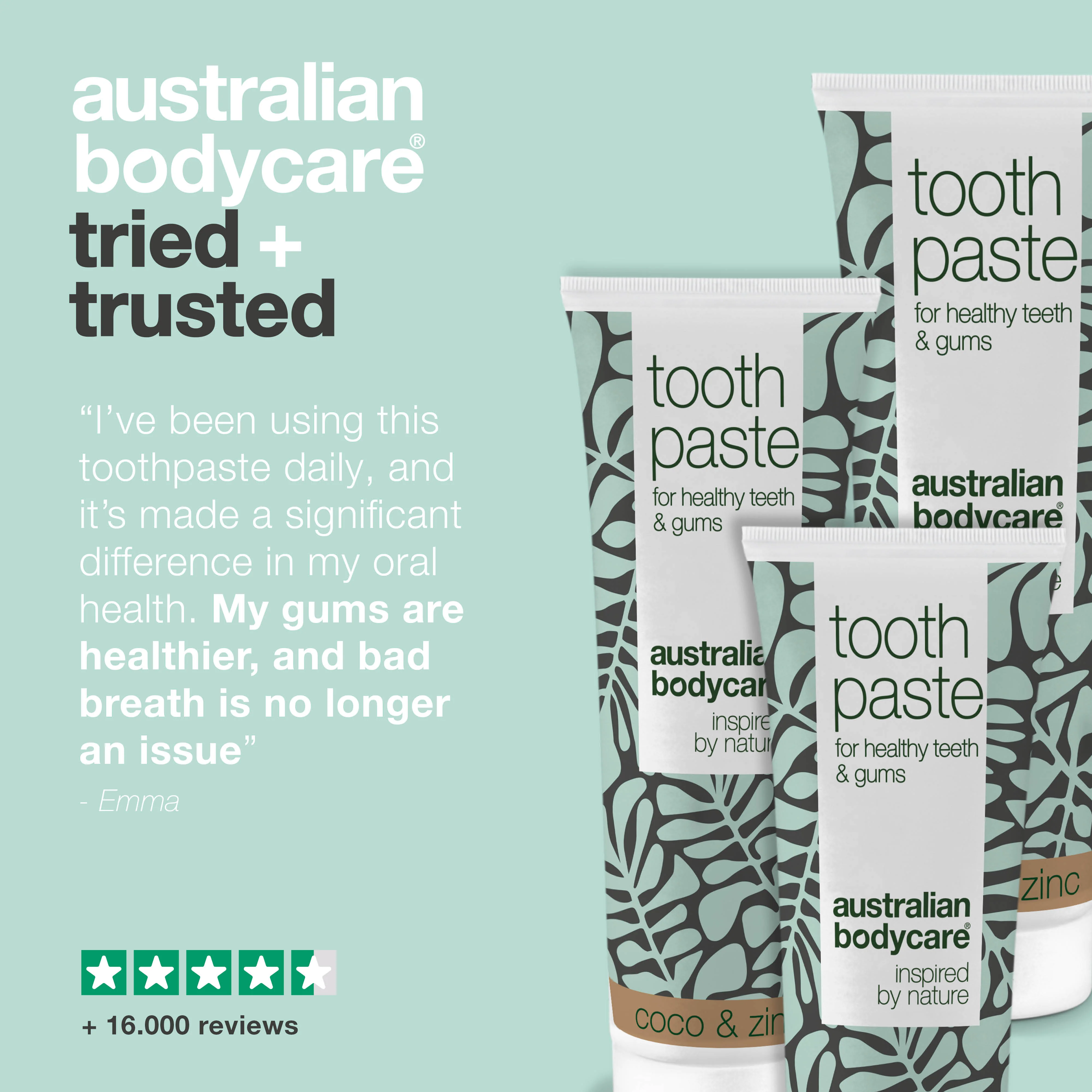 3x Tea Tree Oil Toothpaste Coconut & Zinc — For daily care for periodontitis, fungus and gingivitis - Image 5