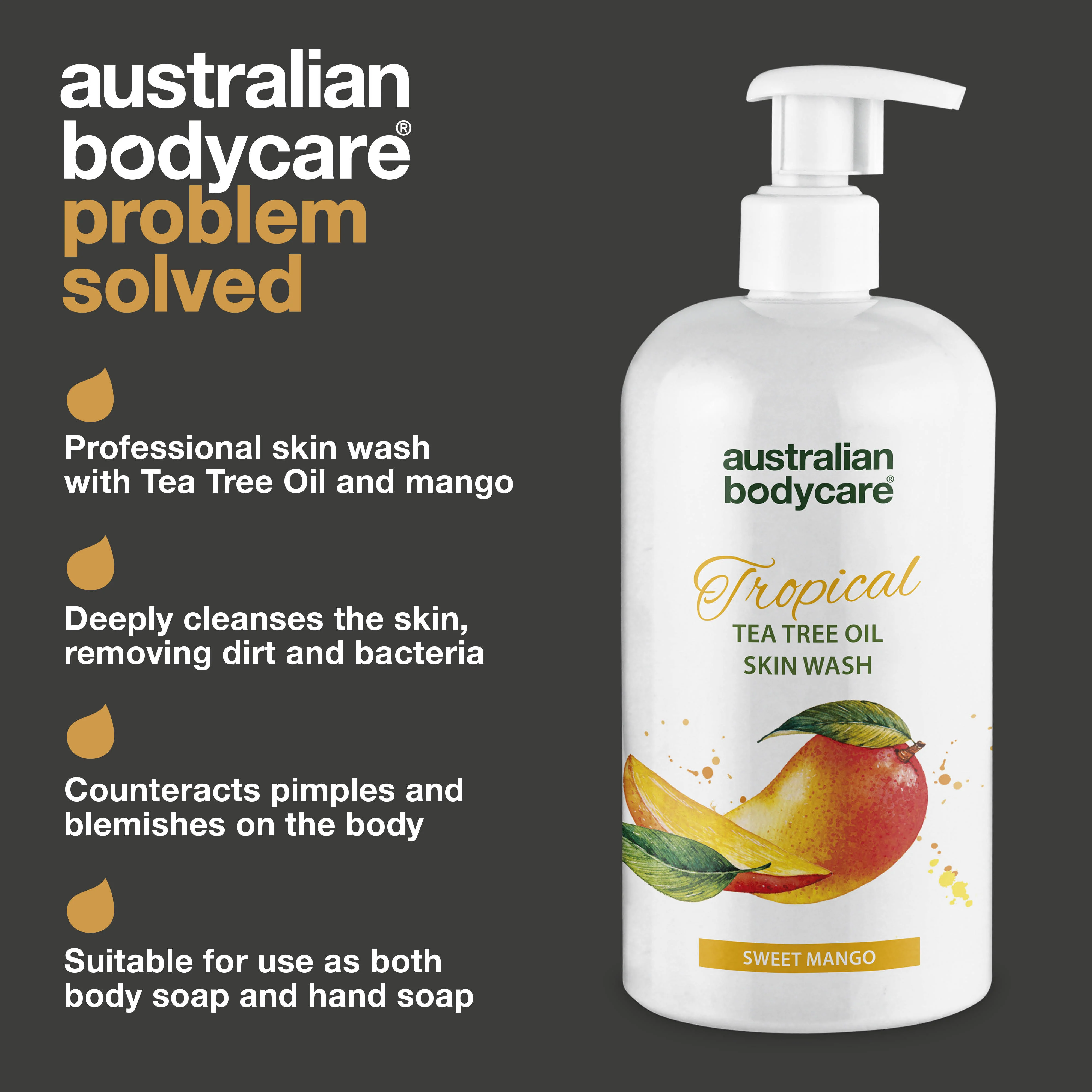 Tropical Skin Wash with mango — Professional Body Wash with Tea Tree Oil and mango for a clean and healthy skin - Image 3