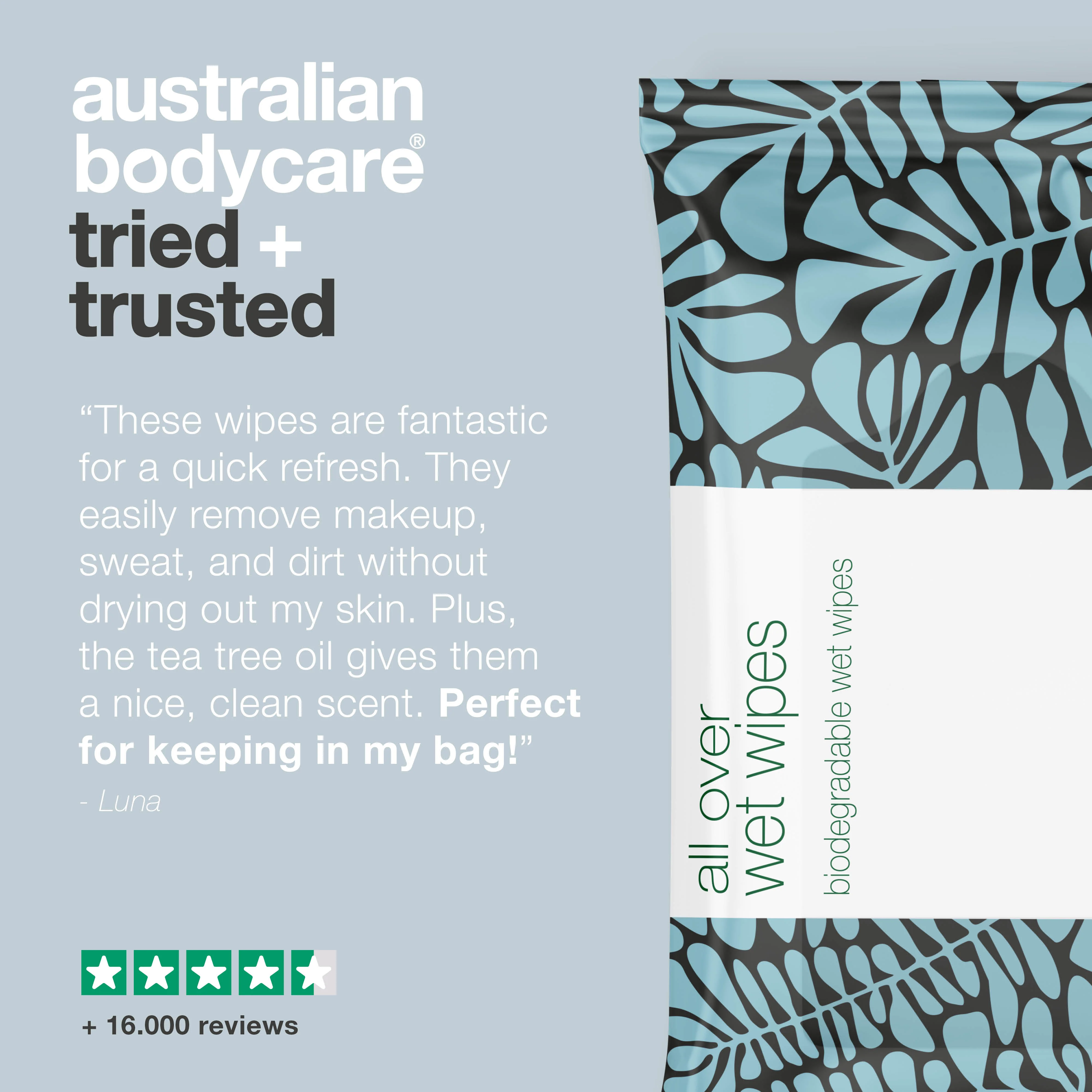 Wet wipes for adults with Tea Tree Oil 24 pcs — Efficiently cleanses the skin on the body - Image 5